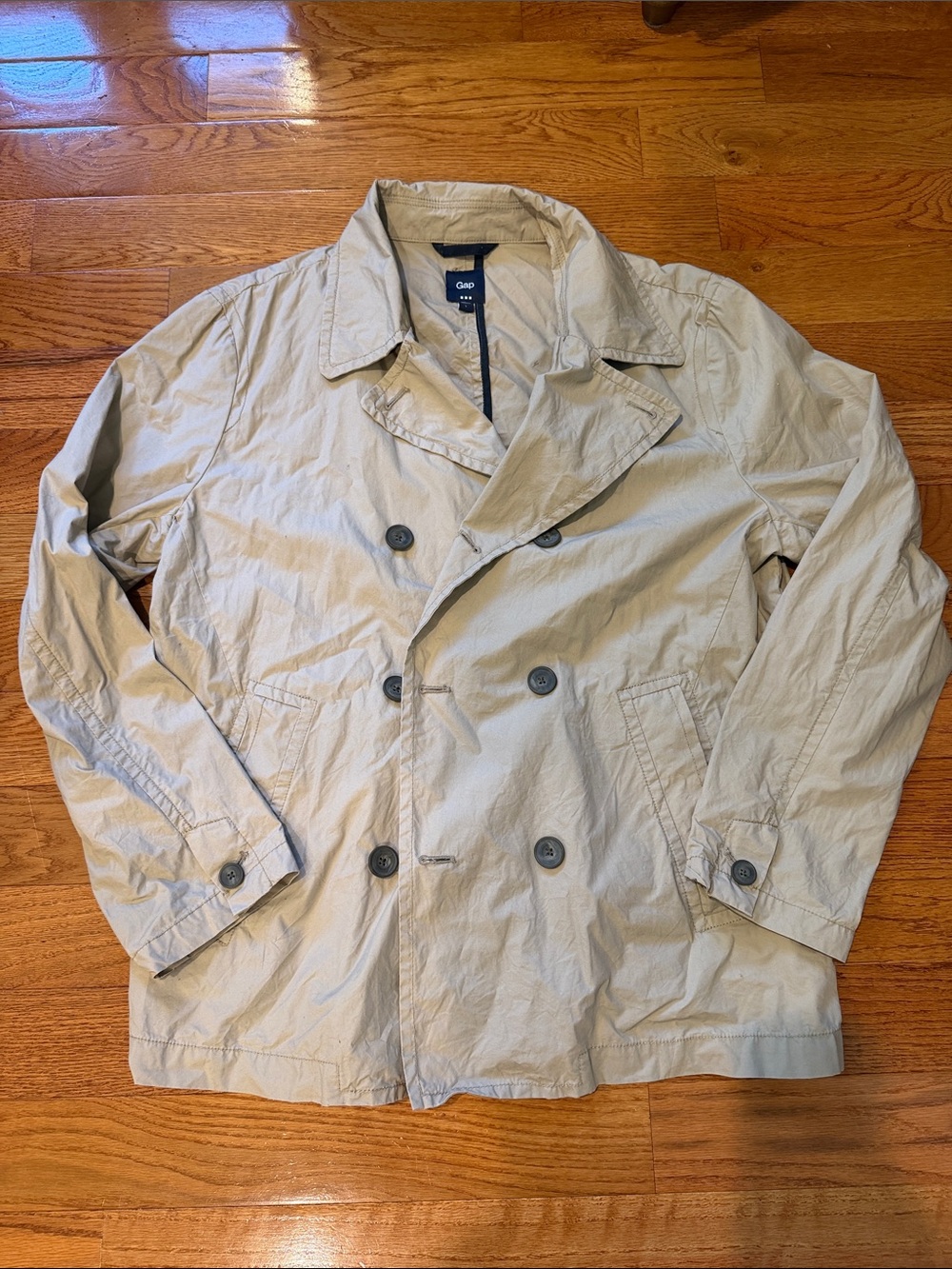 GAP Women's Light Beige Double-Breasted Trench Coat